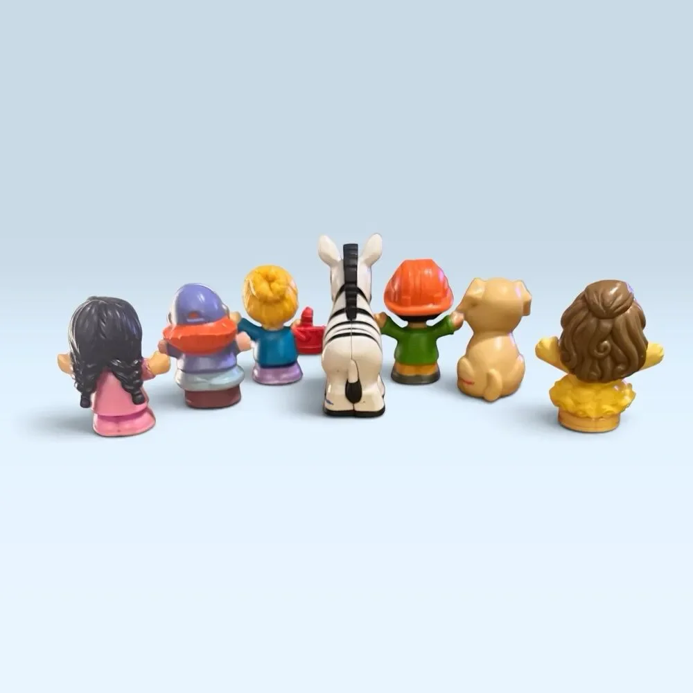 Fisher-Price Little People Mixed Lot 7 Figures Belle Dog Zebra